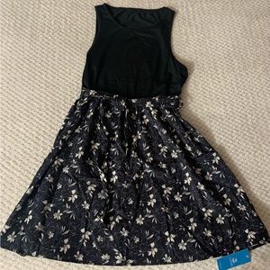 Belted floral print mini dress, black, M, Cupshe